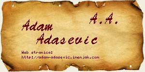 Adam Adašević vizit kartica